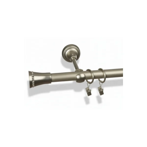 Karnisz metalowy pojedynczy TRAPEZIUM Satyna 19 mm
