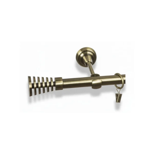 Karnisz metalowy pojedynczy TENOR Złoty antyk 19 mm