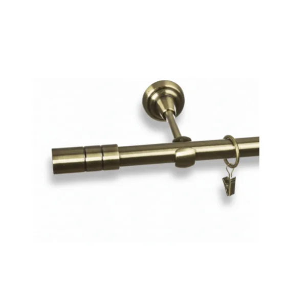 Karnisz metalowy pojedynczy TOSCA Złoty antyk 19 mm
