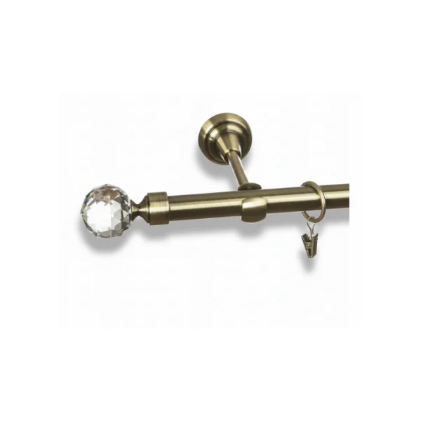Karnisz metalowy pojedynczy CARMEN Złoty antyk 19 mm