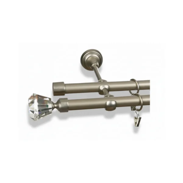 Karnisz metalowy podwójny FIGARO Satyna 19 mm