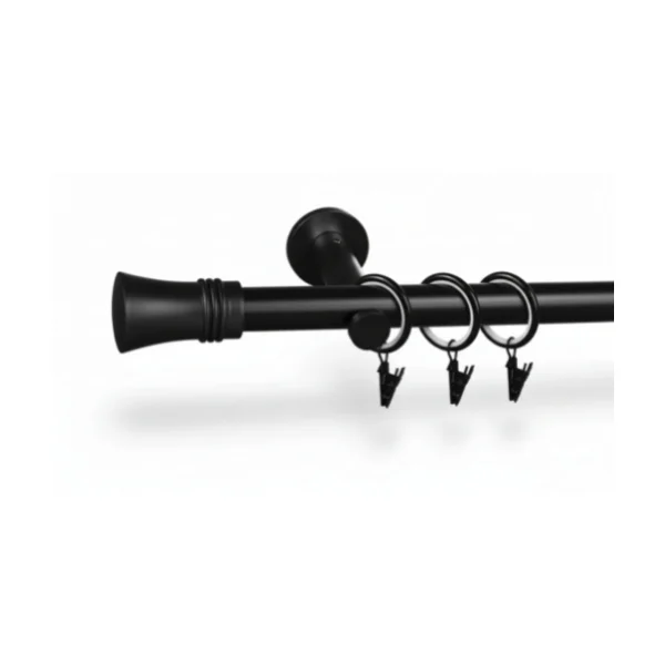 Karnisz metalowy pojedynczy LIBRETTO Czarny 19 mm