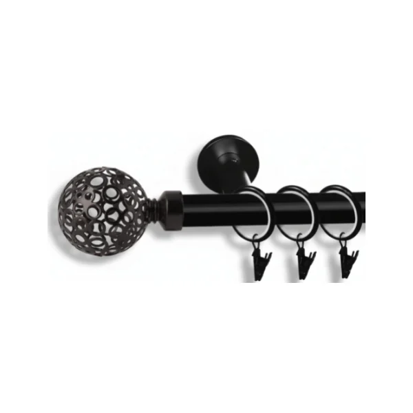 Karnisz metalowy pojedynczy GOPLANA Czarny 19 mm