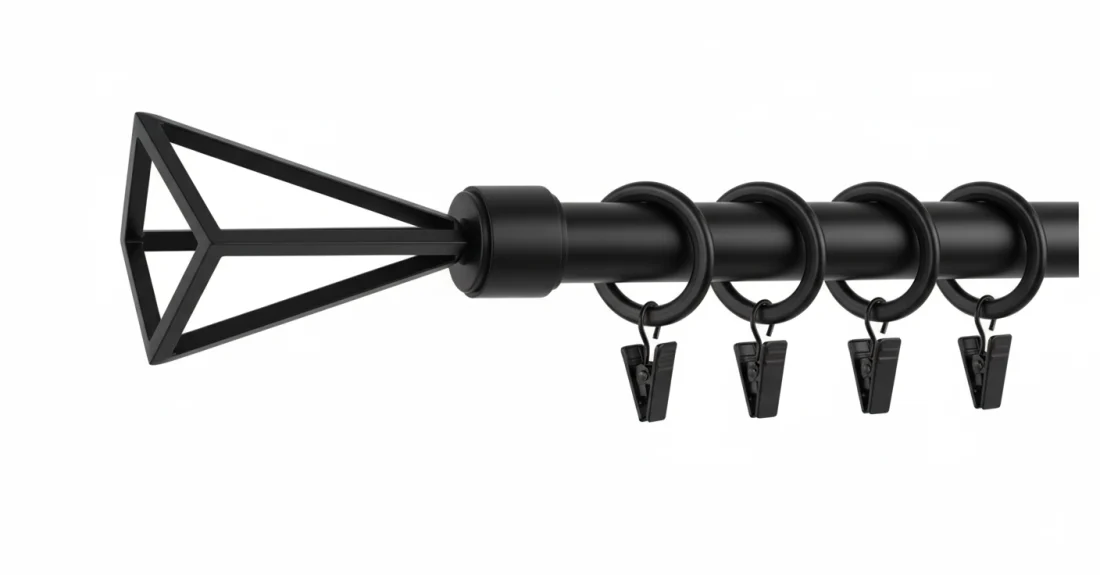 Karnisz metalowy pojedynczy SYDNEY Czarny 19 mm