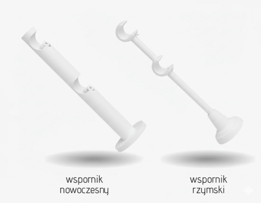Karnisz metalowy podwójny LIBRETTO Biały 19 mm