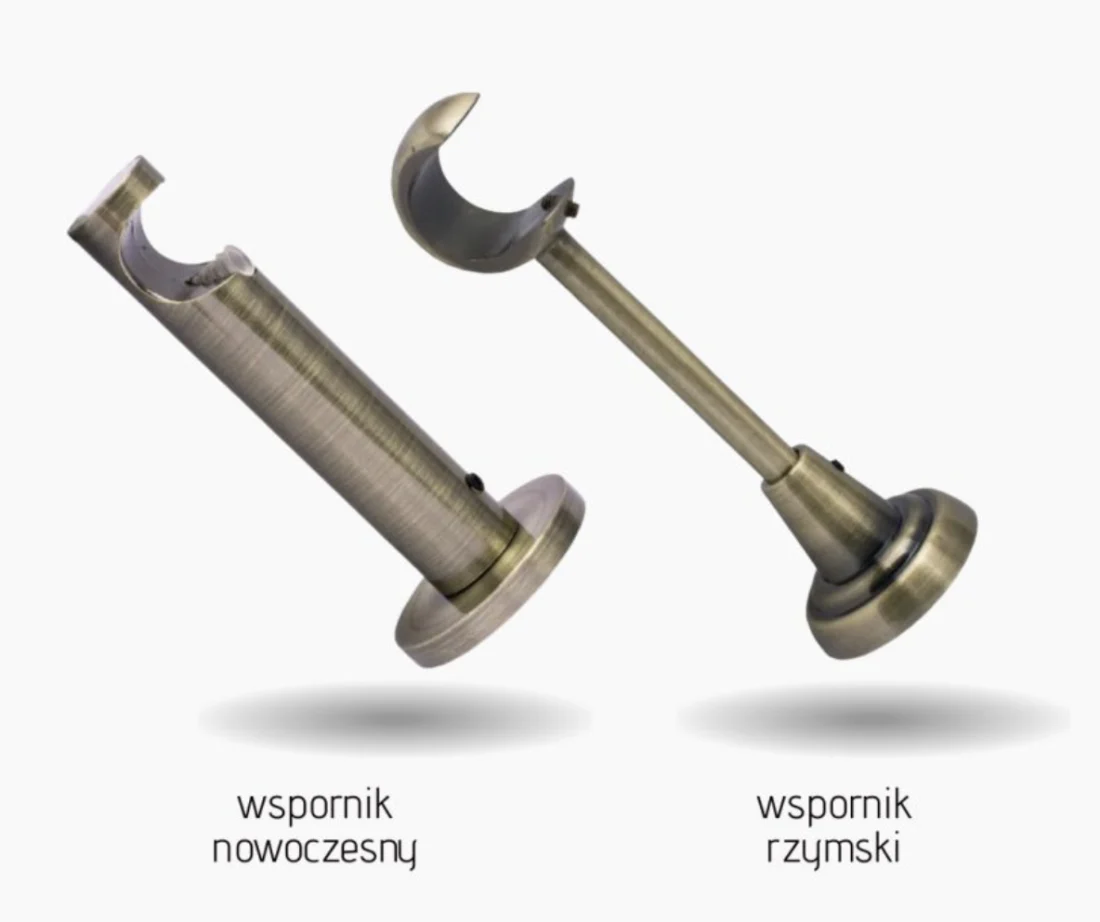 Karnisz metalowy pojedynczy ORFEUSZ Złoty antyk 19 mm