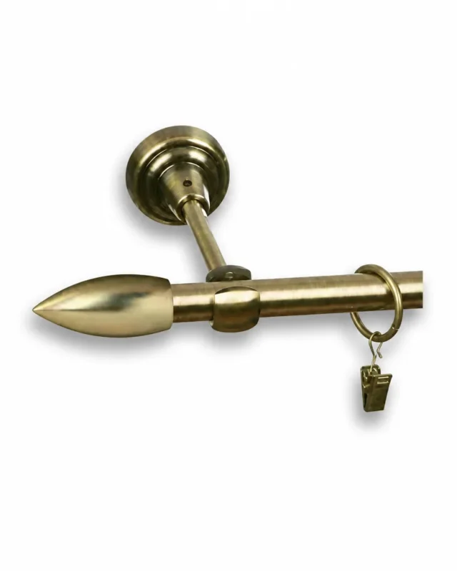 Karnisz metalowy pojedynczy ŚWIECA Złoty antyk 16 mm