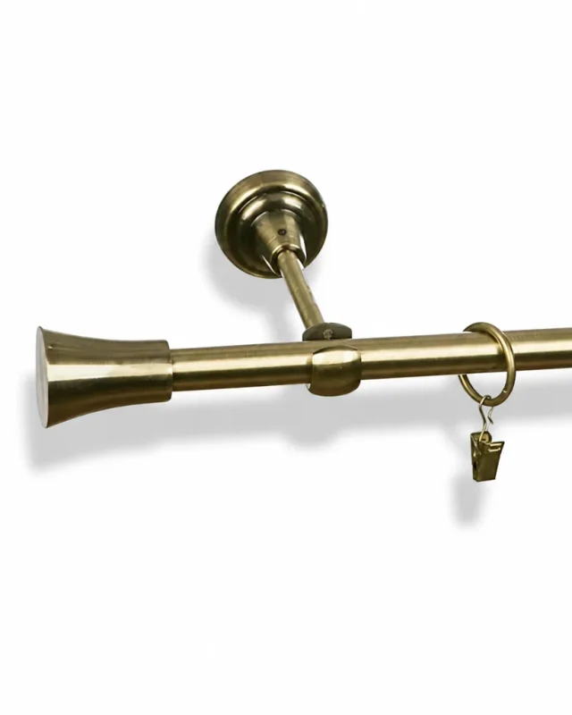 Karnisz metalowy pojedynczy CYLINDER Złoty antyk 16 mm