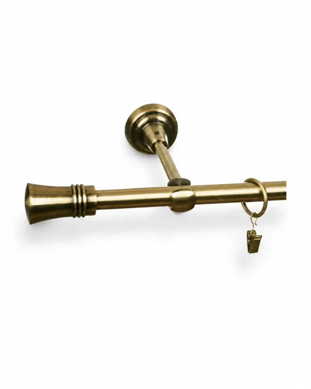 Karnisz metalowy pojedynczy LARGO Złoty antyk 16 mm