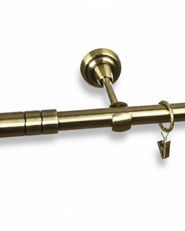 Karnisz metalowy pojedynczy TOSCA Złoty antyk 19 mm