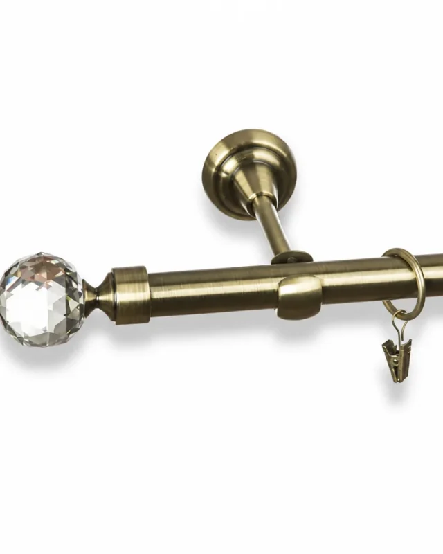 Karnisz metalowy pojedynczy CARMEN Złoty antyk 19 mm