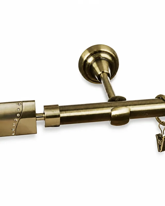 Karnisz metalowy pojedynczy BELLINI Złoty antyk 19 mm