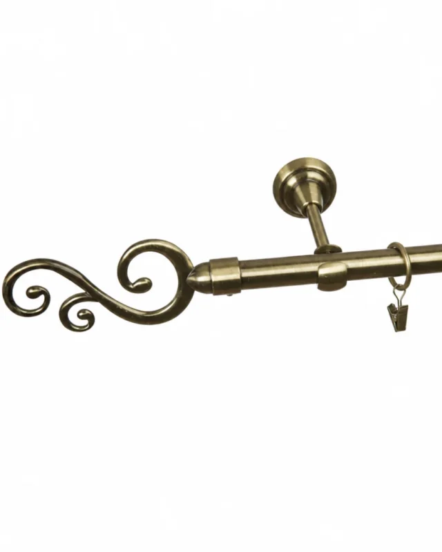 Karnisz metalowy pojedynczy SKIFF Złoty antyk 19 mm