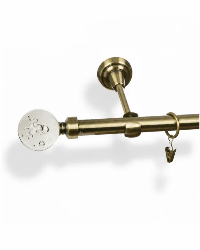 Karnisz metalowy pojedynczy FIDELIO Złoty antyk 19 mm