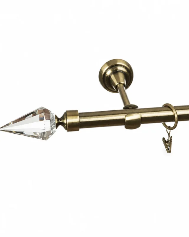 Karnisz metalowy pojedynczy ORFEUSZ Złoty antyk 19 mm