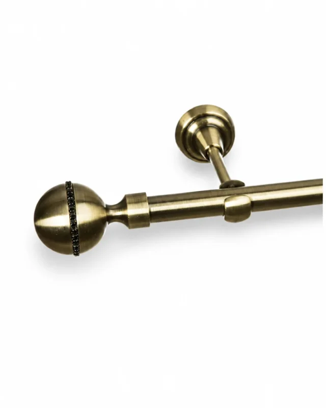 Karnisz metalowy pojedynczy DAFNE Złoty antyk 19 mm