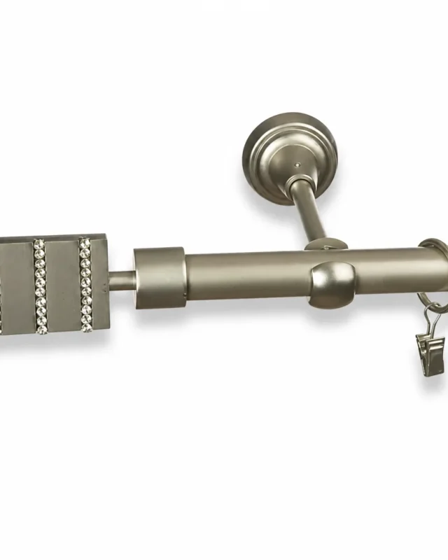 Karnisz metalowy pojedynczy TRIO CRYSTAL Satyna 19 mm