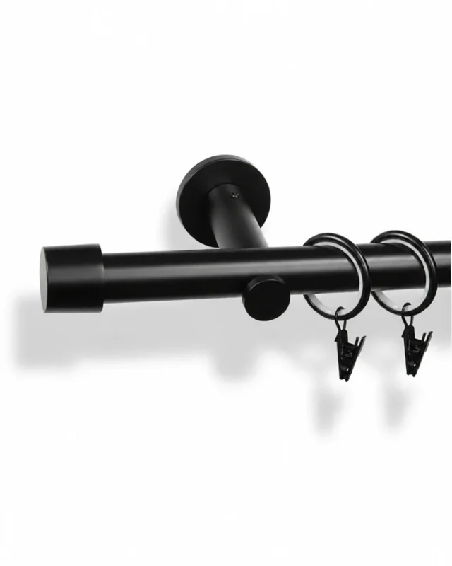 Karnisz metalowy pojedynczy UVERTURA Czarny 19 mm
