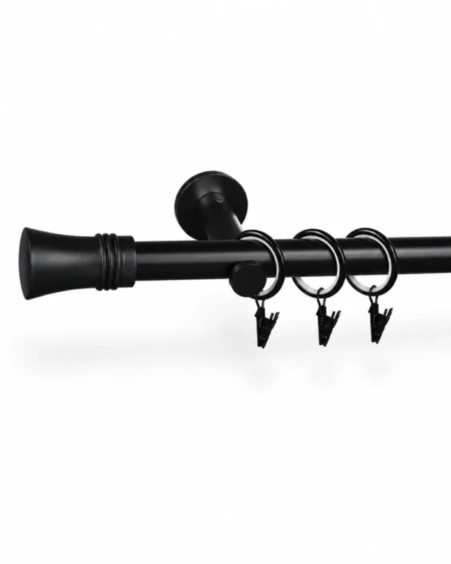 Karnisz metalowy pojedynczy LIBRETTO Czarny 19 mm