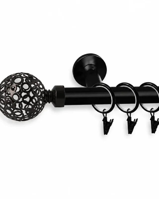 Karnisz metalowy pojedynczy GOPLANA Czarny 19 mm