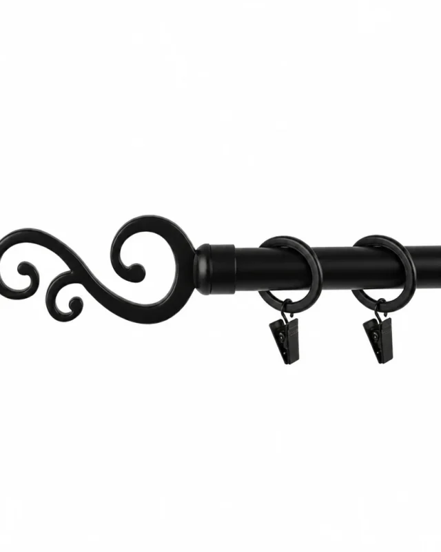 Karnisz metalowy pojedynczy SKIFF Czarny 19 mm