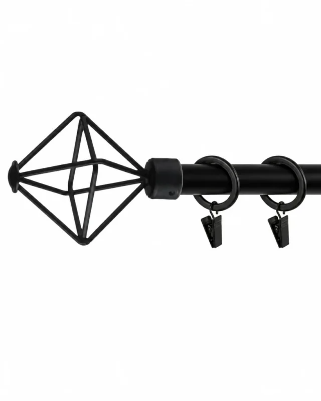 Karnisz metalowy pojedynczy SCALA Czarny 19 mm