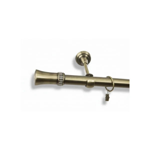 Karnisz metalowy pojedynczy PLUTON Złoty Antyk 25 mm