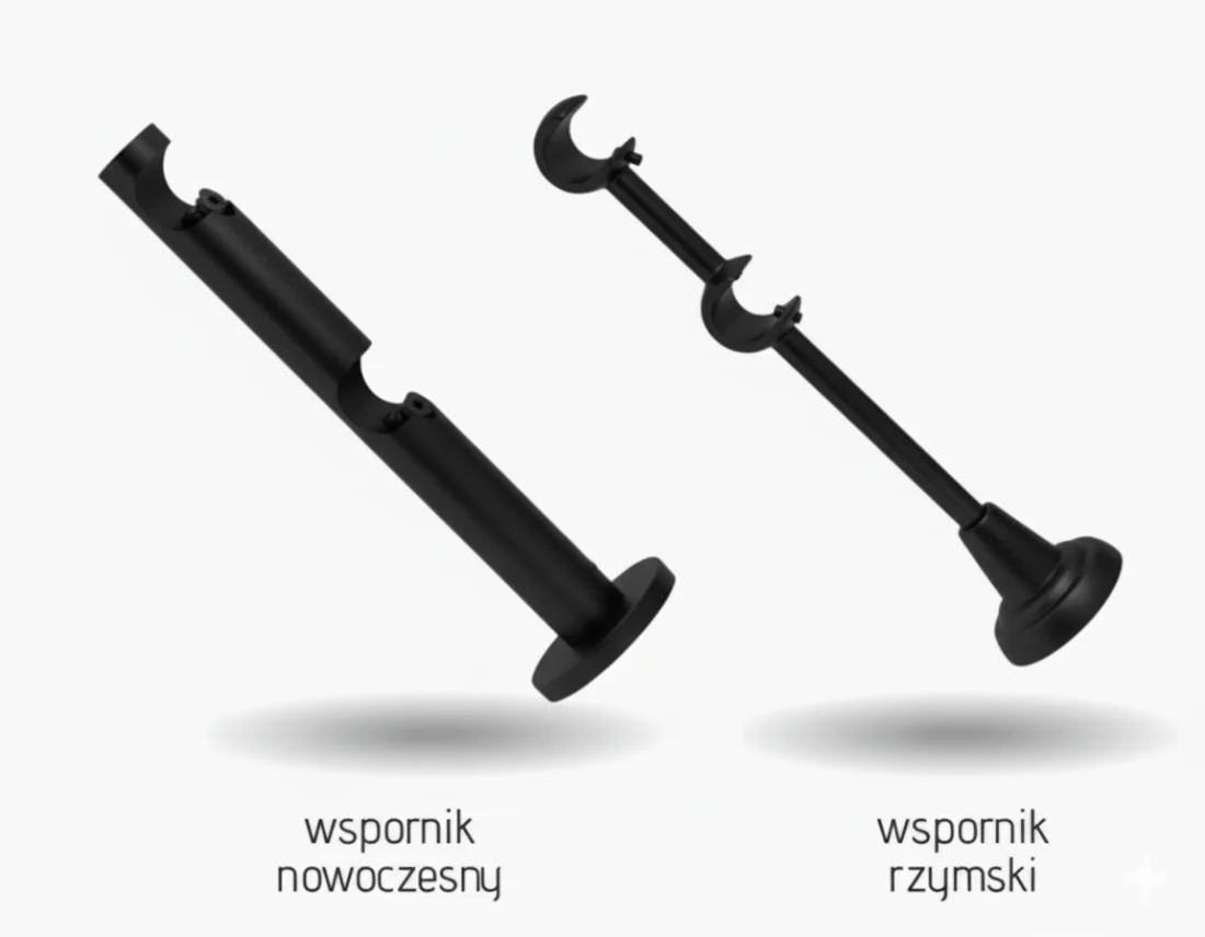 Karnisz metalowy podwójny LIBRETTO Czarny 19 mm