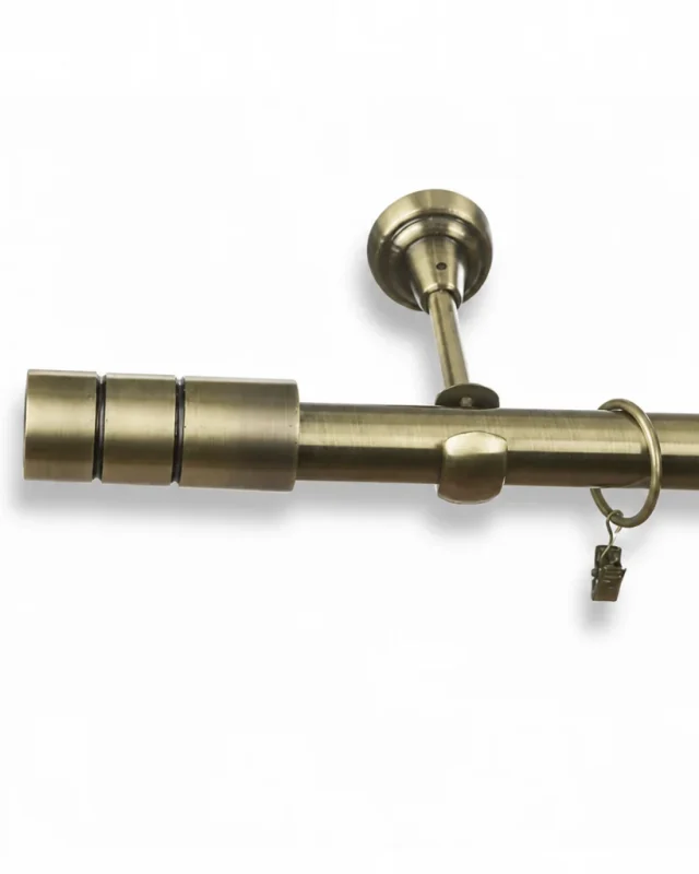 Karnisz metalowy pojedynczy PRATO Złoty Antyk 25 mm
