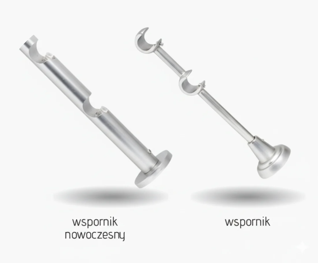 Karnisz metalowy podwójny CARMEN STAL 19 mm